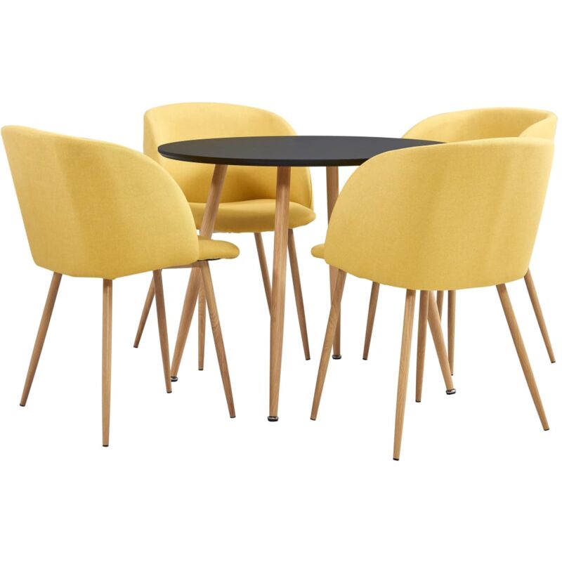 

Vidaxl - Juego de Comedor Tela 5 Piezas Amarillo - Amarillo