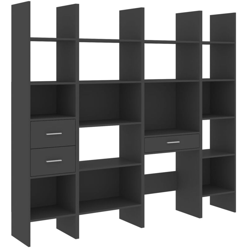 

vidaXL Juego de estanterías 4 piezas aglomerado gris - Gris