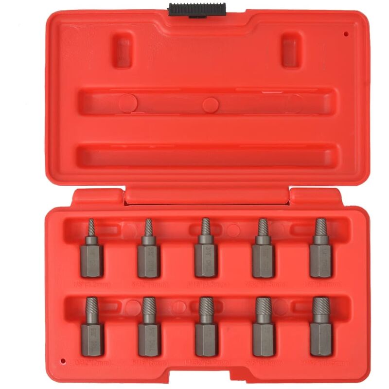 

vidaXL Juego de extractores de tornillos de acero 10 piezas