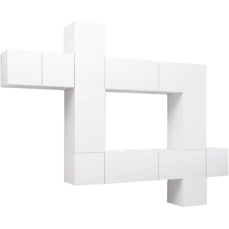 

Vidaxl - Juego de mueble para TV de 10 piezas aglomerado blanco - Blanco