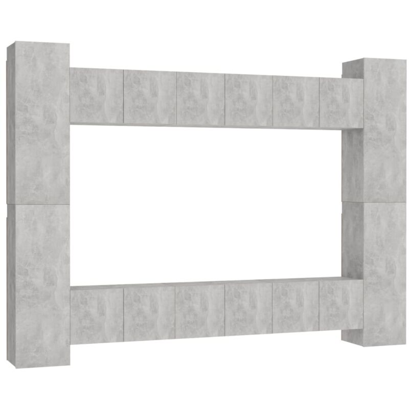 

Juego de mueble para TV de 10 piezas aglomerado gris hormigón - Gris - Vidaxl