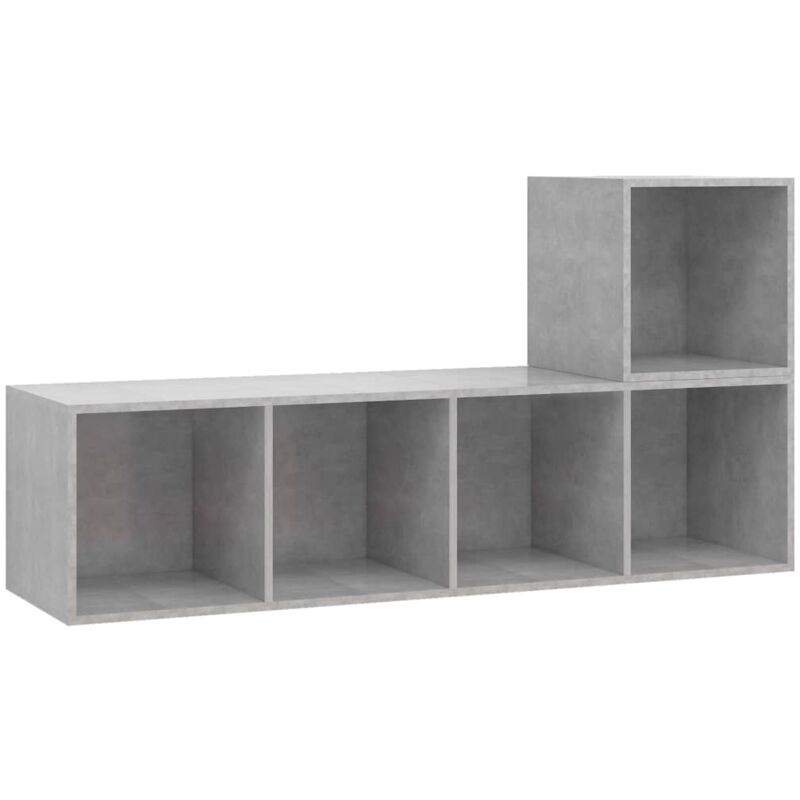 

Vidaxl - Juego de mueble para TV de 2 piezas aglomerado gris hormigón - Gris
