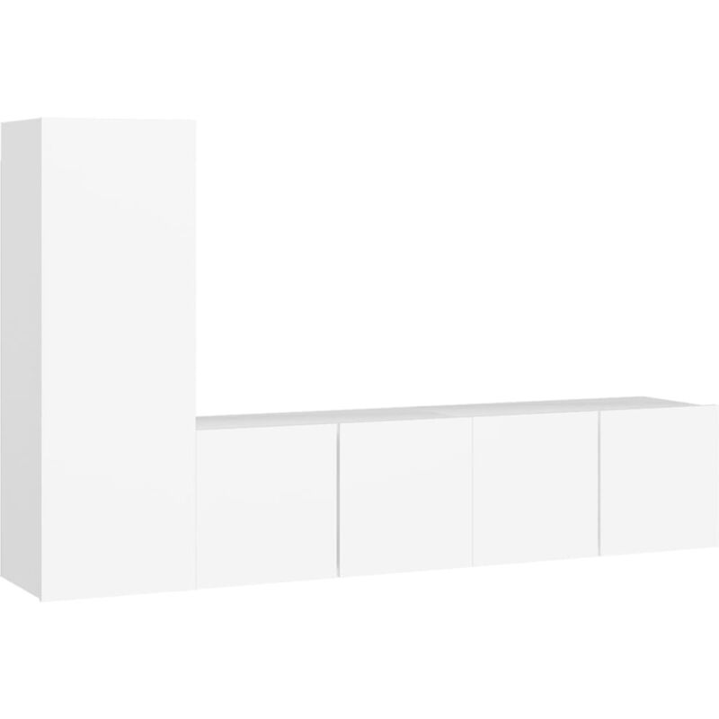 

Vidaxl - Juego de mueble para TV de 3 piezas aglomerado blanco - Blanco