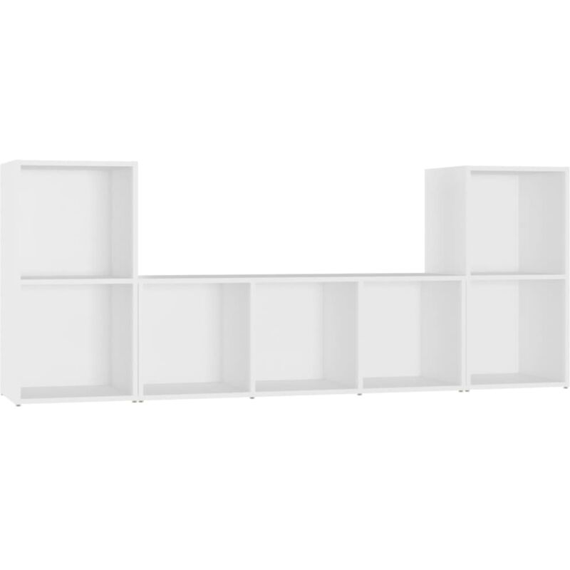 

Juego de mueble para TV de 3 piezas aglomerado blanco - Blanco - Vidaxl