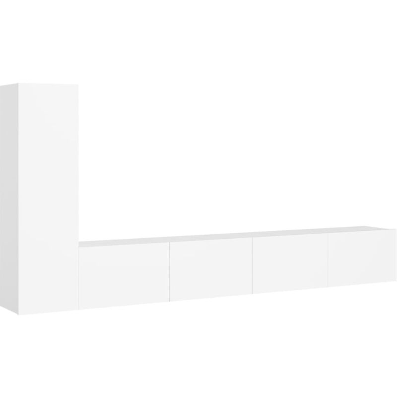 

Juego de mueble para TV de 3 piezas aglomerado blanco - Blanco - Vidaxl
