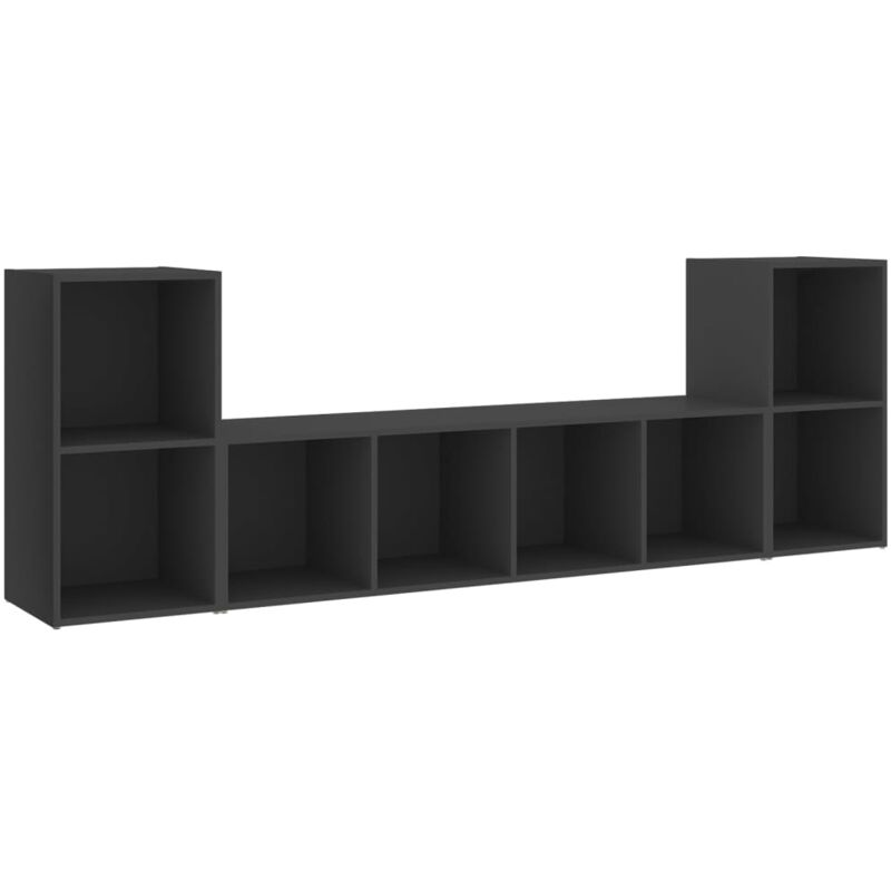 

Juego de mueble para TV de 3 piezas aglomerado gris - Gris - Vidaxl