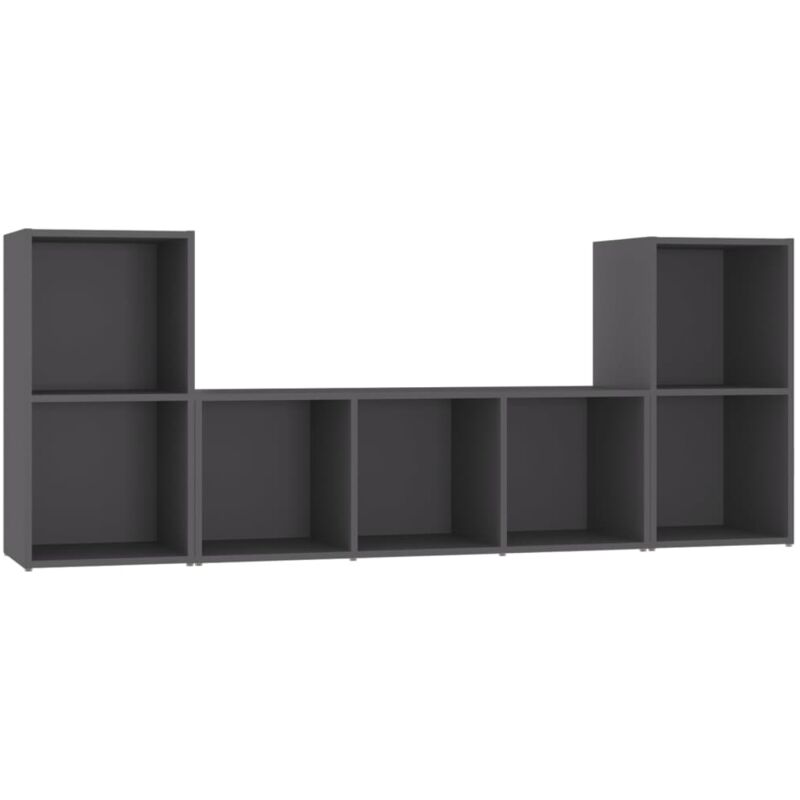 

Juego de mueble para TV de 3 piezas aglomerado gris - Gris - Vidaxl
