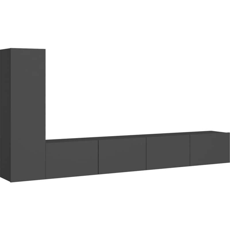 

Juego de mueble para TV de 3 piezas aglomerado gris - Gris - Vidaxl
