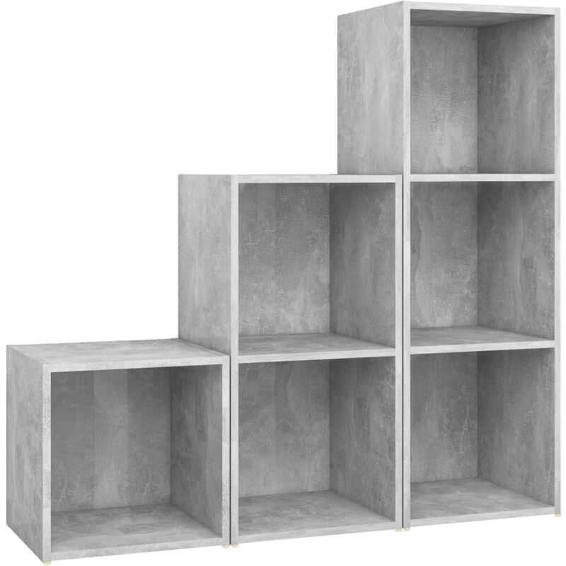 

Juego de mueble para TV de 3 piezas aglomerado gris hormigón - Gris - Vidaxl