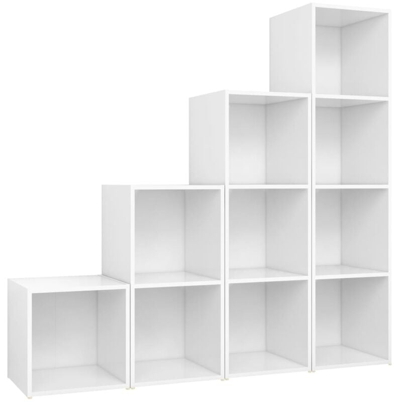 

Juego de mueble para TV de 4 piezas aglomerado blanco - Blanco - Vidaxl