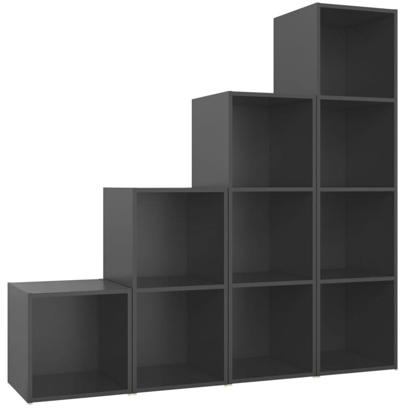 

Juego de mueble para TV de 4 piezas aglomerado gris - Gris - Vidaxl