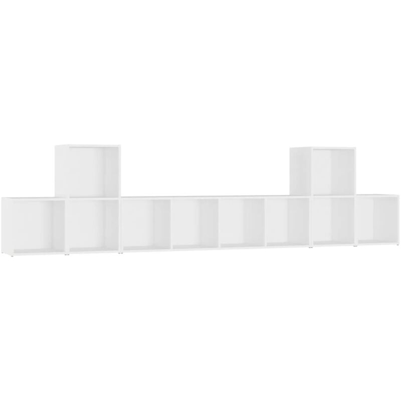 

Juego de mueble para TV de 5 piezas aglomerado blanco - Blanco - Vidaxl