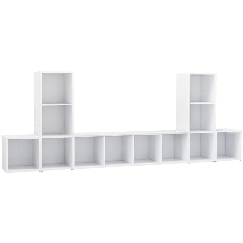 

Juego de mueble para TV de 5 piezas aglomerado blanco - Blanco - Vidaxl