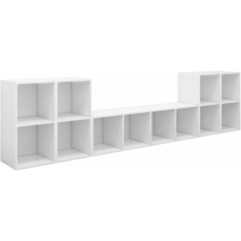 

Juego de mueble para TV de 5 piezas aglomerado blanco - Blanco - Vidaxl