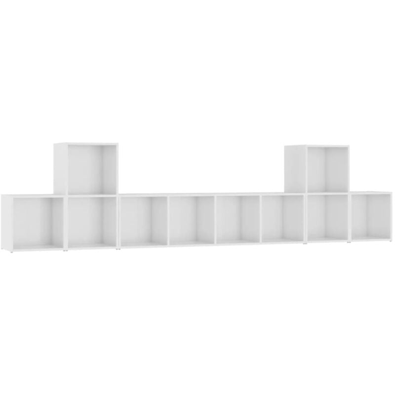 

Juego de mueble para TV de 5 piezas aglomerado blanco brillante - Blanco - Vidaxl