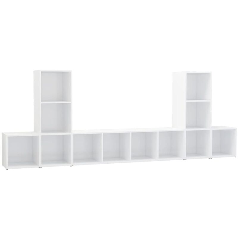 

Juego de mueble para TV de 5 piezas aglomerado blanco brillante - Blanco - Vidaxl