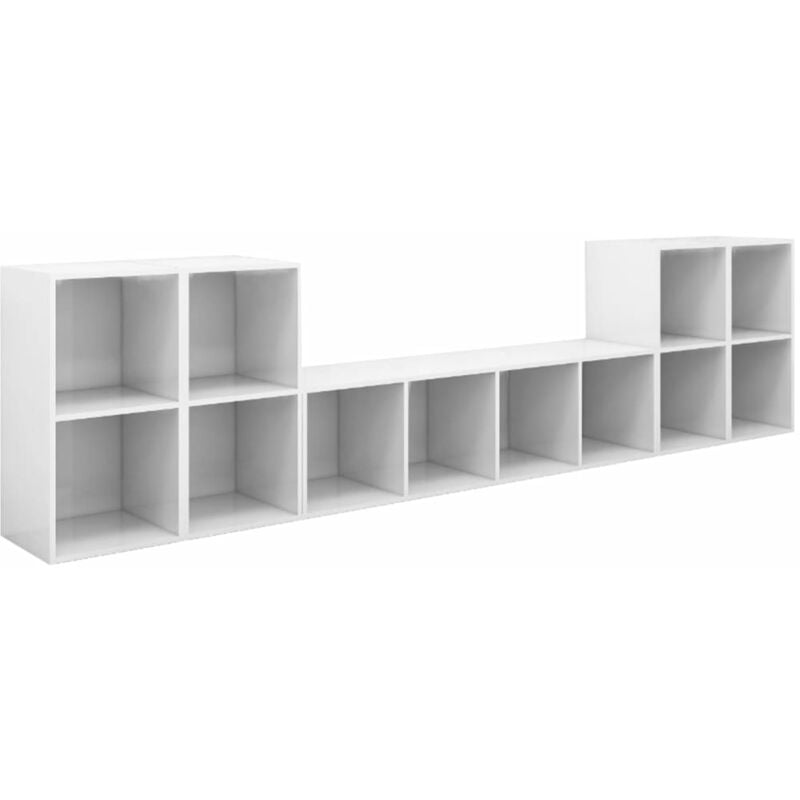 

Juego de mueble para TV de 5 piezas aglomerado blanco brillante - Blanco - Vidaxl