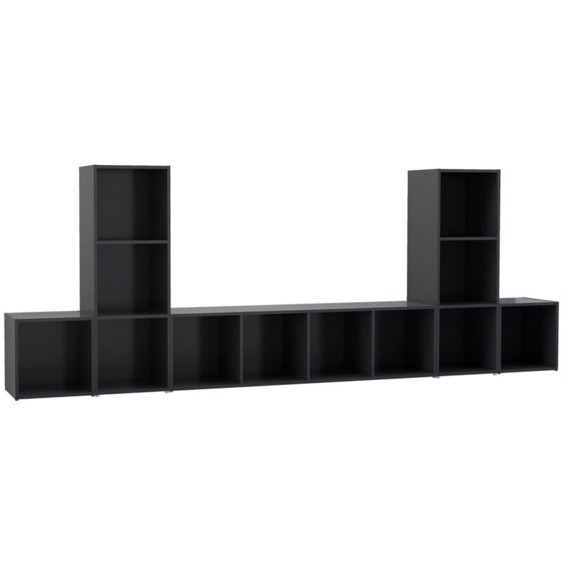 

Juego de mueble para TV de 5 piezas aglomerado gris - Gris - Vidaxl