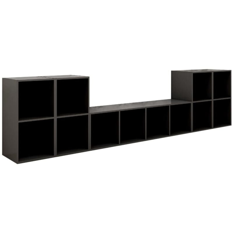

Juego de mueble para TV de 5 piezas aglomerado gris - Gris - Vidaxl