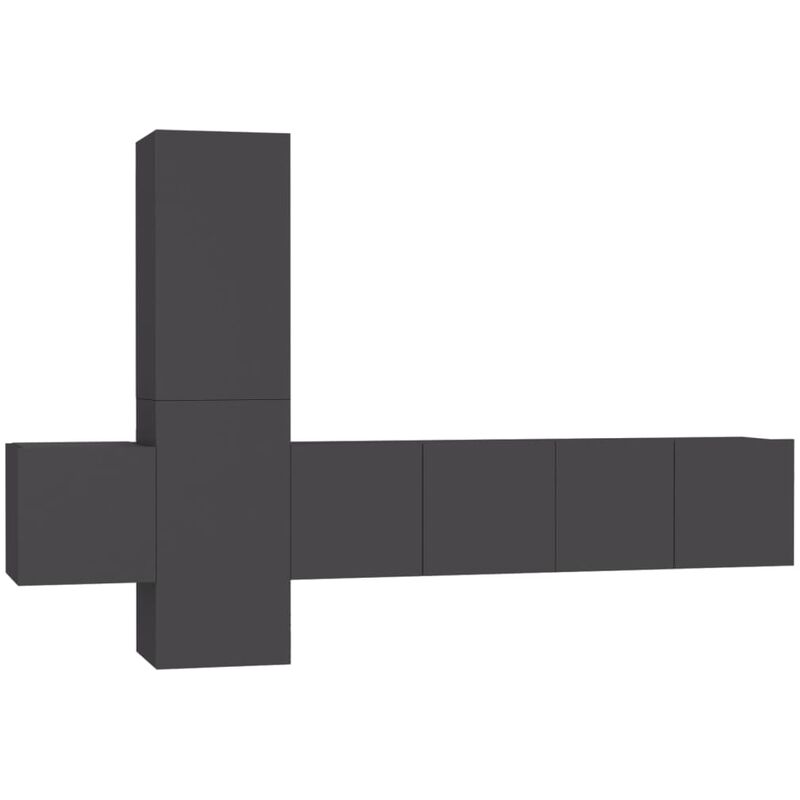 

Vidaxl - Juego de mueble para TV de 5 piezas aglomerado gris - Gris