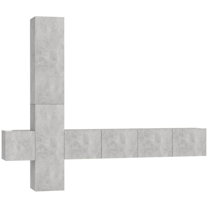 

Juego de mueble para TV de 5 piezas aglomerado gris hormigón - Gris - Vidaxl