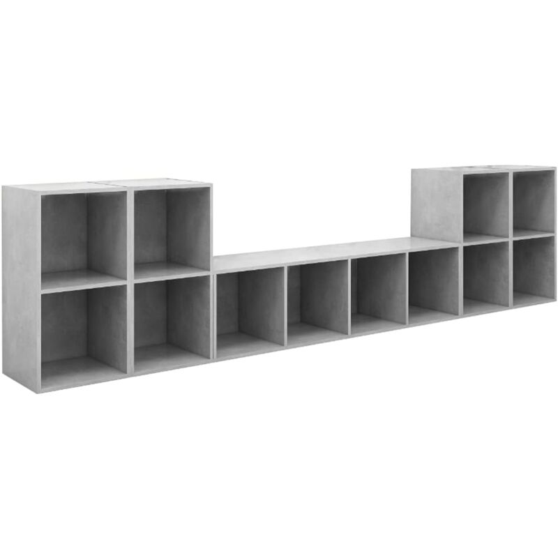 

Juego de mueble para TV de 5 piezas aglomerado gris hormigón - Gris - Vidaxl