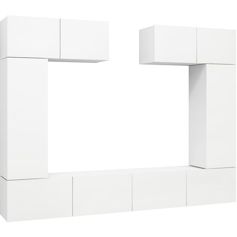 

Juego de mueble para TV de 6 piezas aglomerado blanco - Blanco - Vidaxl