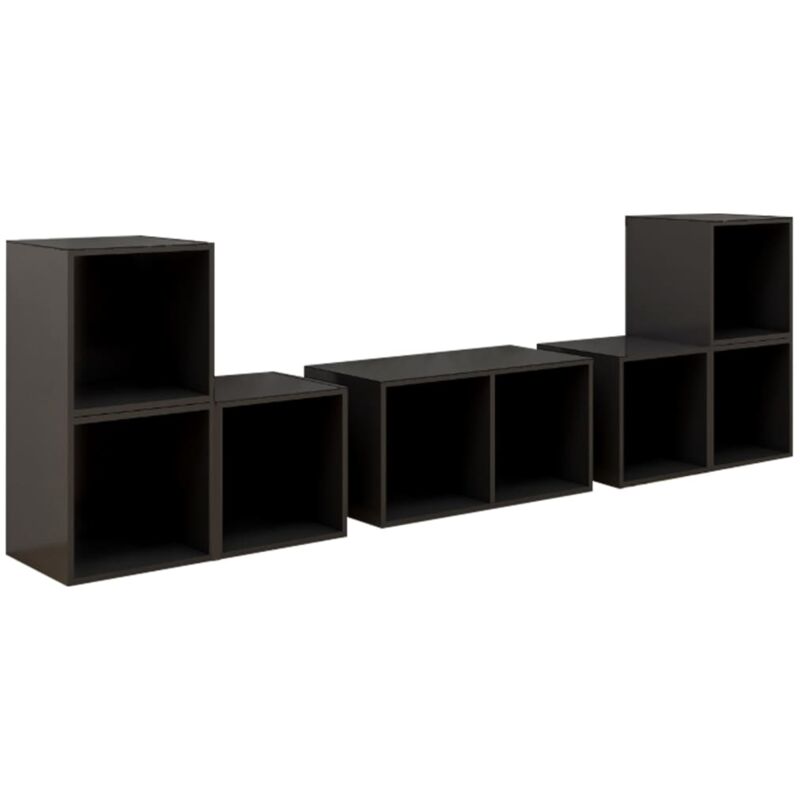 

Juego de mueble para TV de 6 piezas aglomerado gris - Gris - Vidaxl