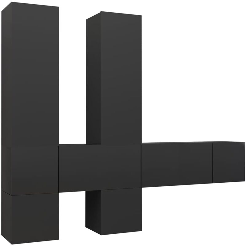 

vidaXL Juego de mueble para TV de 7 piezas aglomerado gris - Gris
