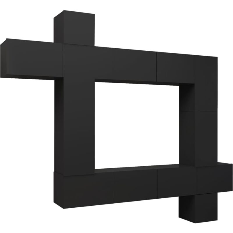 

Vidaxl - Juego de mueble para TV de 9 piezas aglomerado negro - Negro