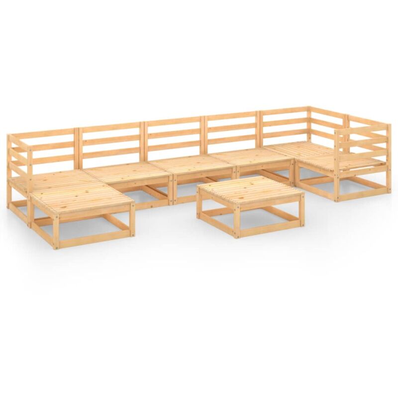 

vidaXL Juego de muebles de jardín 8 pzas y cojines madera pino maciza - Marrón