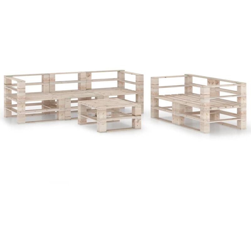 

vidaXL Juego de muebles de jardín de palets 6 piezas madera de pino - Marrón