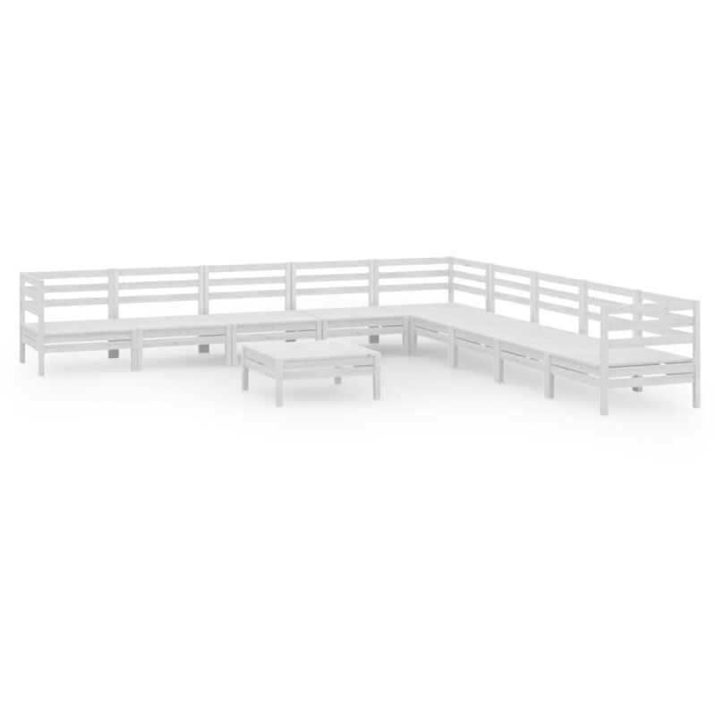 

Vidaxl - Juego de muebles de jardín 10 piezas madera maciza pino blanco - Blanco