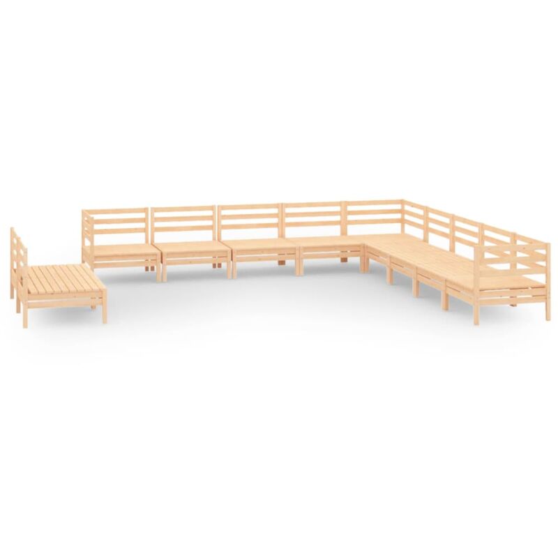

Vidaxl - Juego de muebles de jardín 11 piezas madera maciza de pino - Marrón