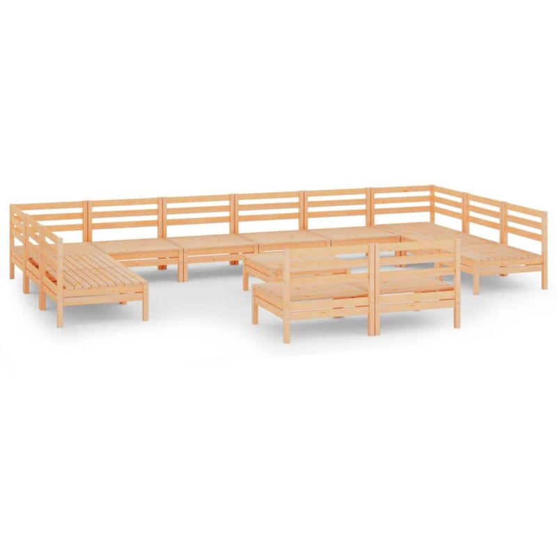 

Vidaxl - Juego de muebles de jardín 13 piezas madera maciza de pino - Marrón
