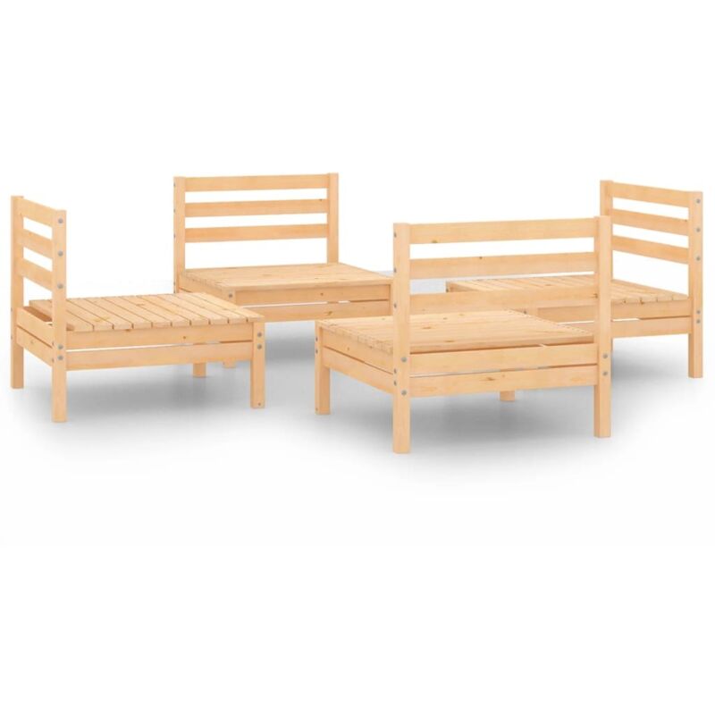 

Vidaxl - Juego de muebles de jardín 4 piezas madera de pino maciza - Marrón