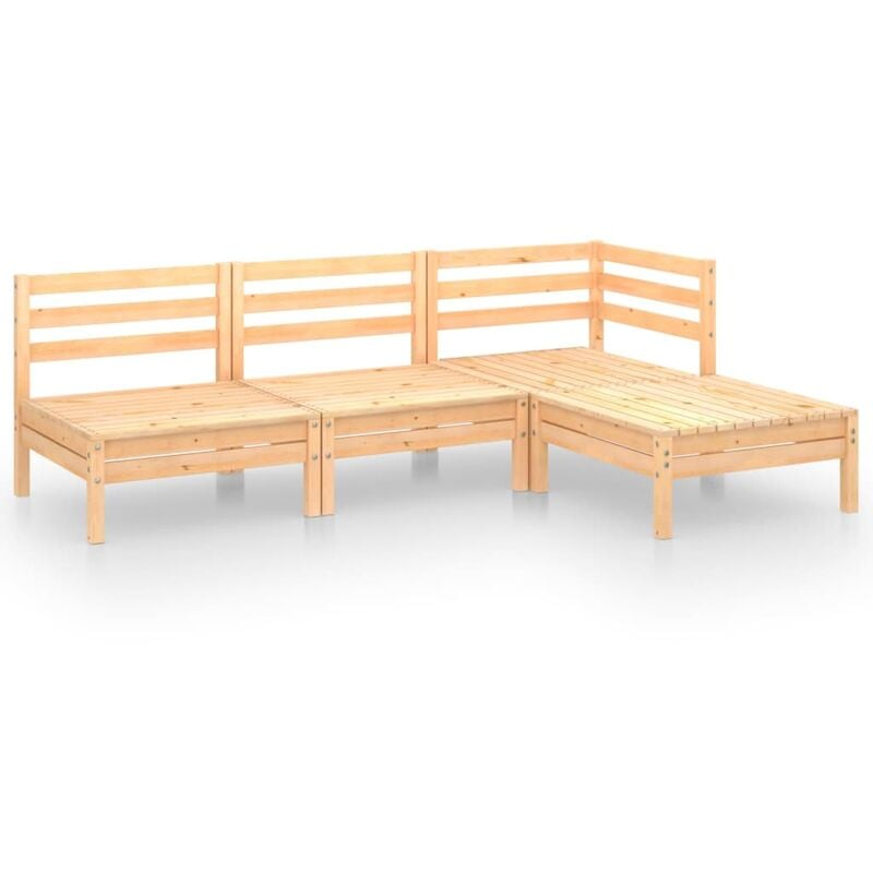 

Vidaxl - Juego de muebles de jardín 4 piezas madera maciza de pino - Marrón