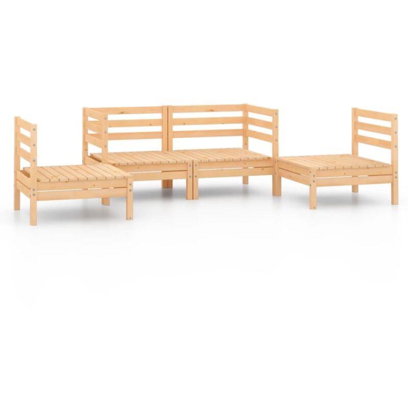 

Vidaxl - Juego de muebles de jardín 4 piezas madera maciza de pino - Marrón