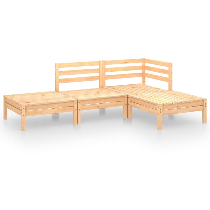 

Vidaxl - Juego de muebles de jardín 4 piezas madera maciza de pino - Marrón