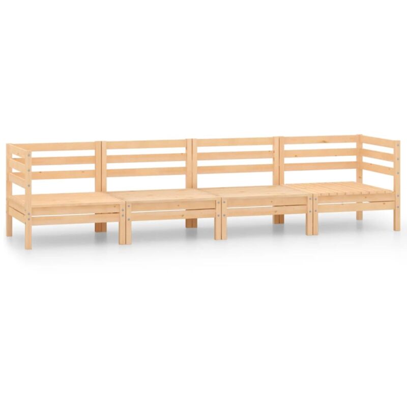 

Vidaxl - Juego de muebles de jardín 4 piezas madera maciza de pino - Marrón