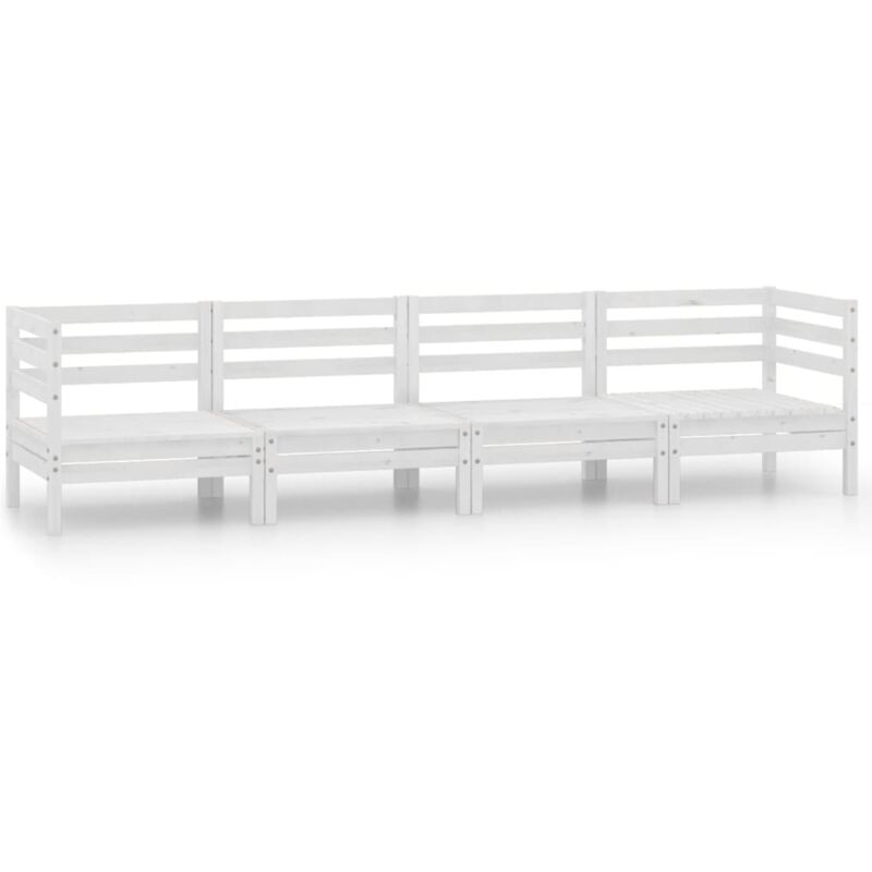 

Vidaxl - Juego de muebles de jardín 4 piezas madera maciza pino blanco - Blanco