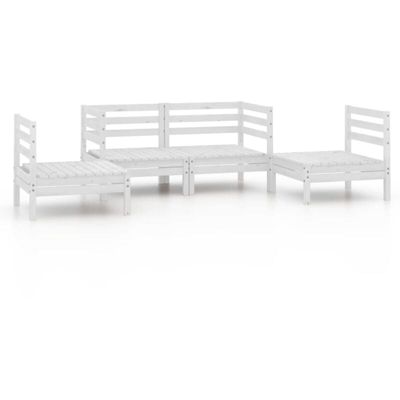 

Vidaxl - Juego de muebles de jardín 4 piezas madera maciza pino blanco - Blanco