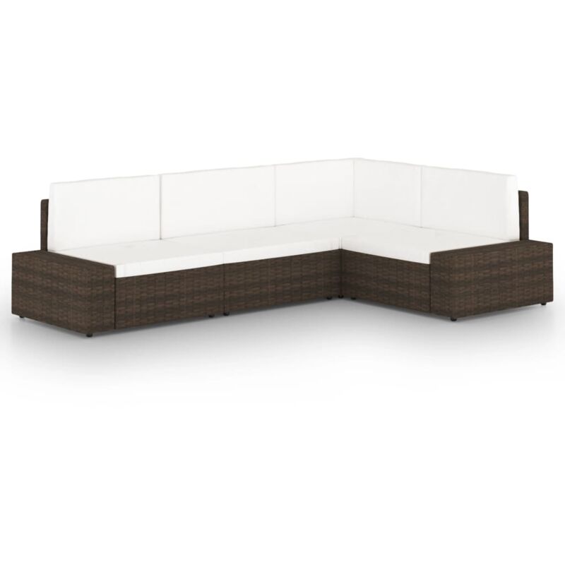 

vidaXL Juego de muebles de jardín 4 piezas ratán sintético marrón - Marrón