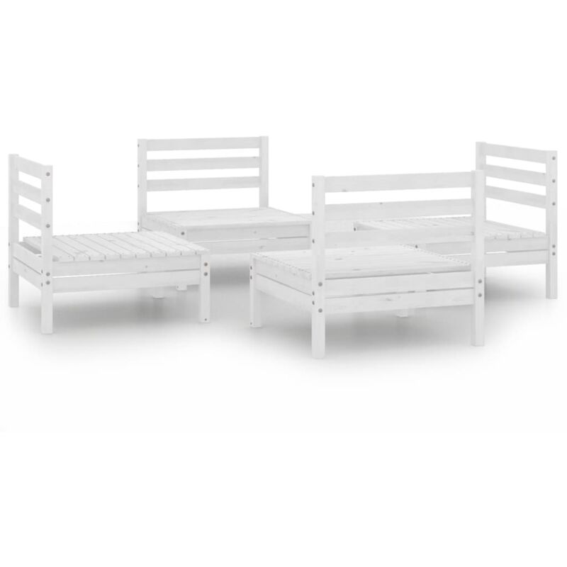 

Vidaxl - Juego de muebles de jardín 4 pzas madera maciza de pino blanco - Blanco