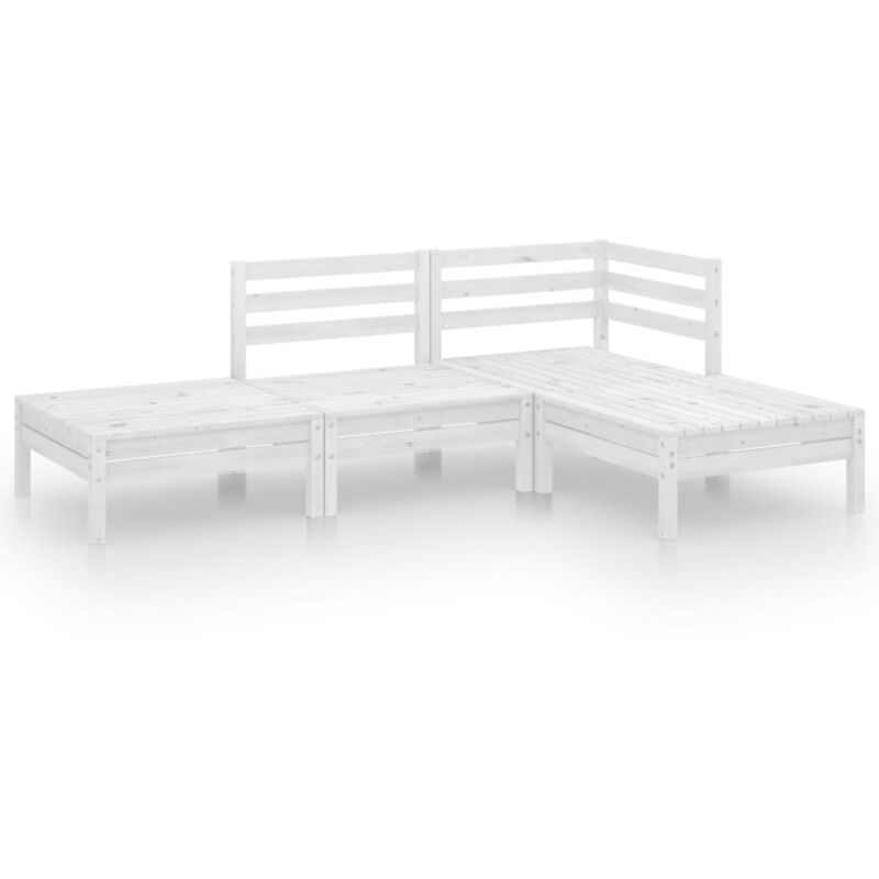 

Vidaxl - Juego de muebles de jardín 4 pzas madera maciza de pino blanco - Blanco