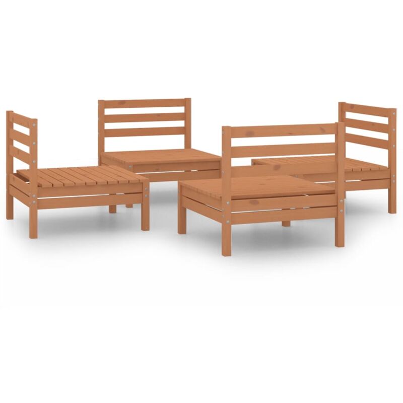 

Vidaxl - Juego de muebles de jardín 4 pzs madera maciza pino marrón miel - Marrón