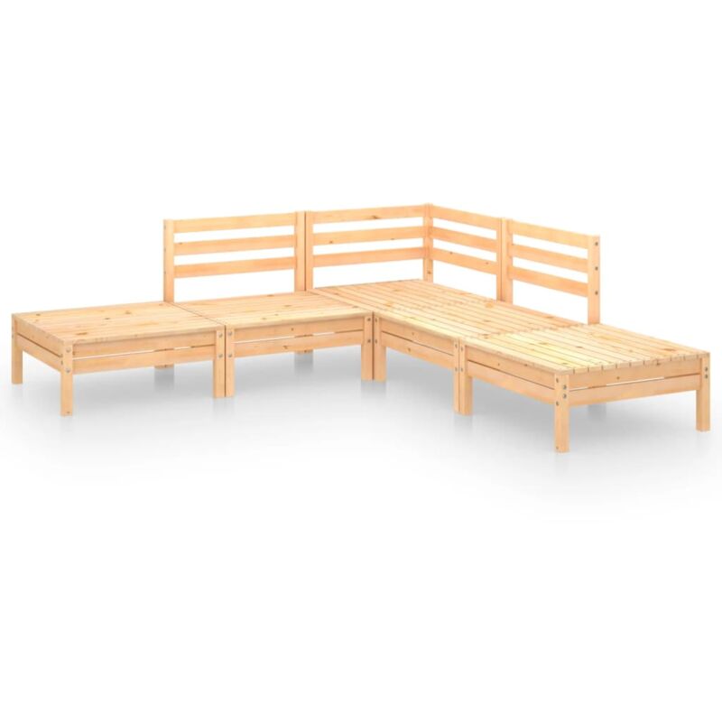 

Vidaxl - Juego de muebles de jardín 5 piezas madera de pino maciza - Marrón