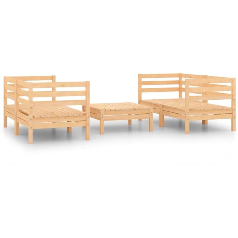 

Vidaxl - Juego de muebles de jardín 5 piezas madera maciza de pino - Marrón