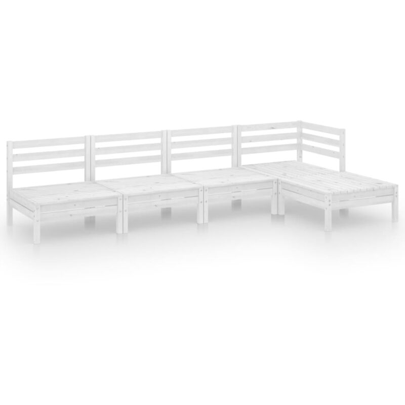 

Vidaxl - Juego de muebles de jardín 5 piezas madera maciza pino blanco - Blanco
