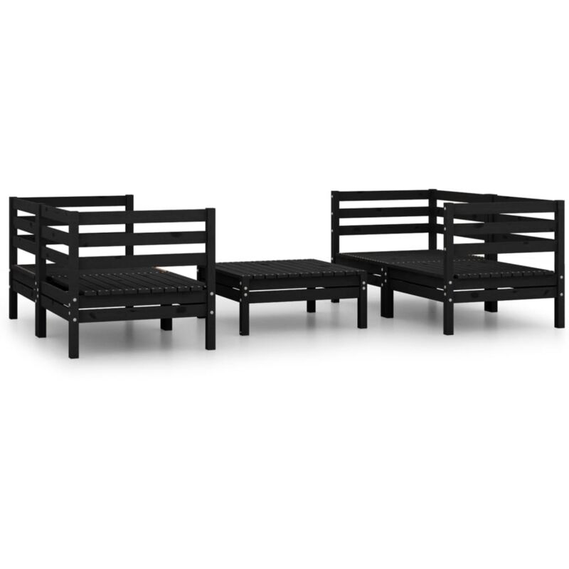 

Vidaxl - Juego de muebles de jardín 5 pzas madera de pino maciza negro - Negro